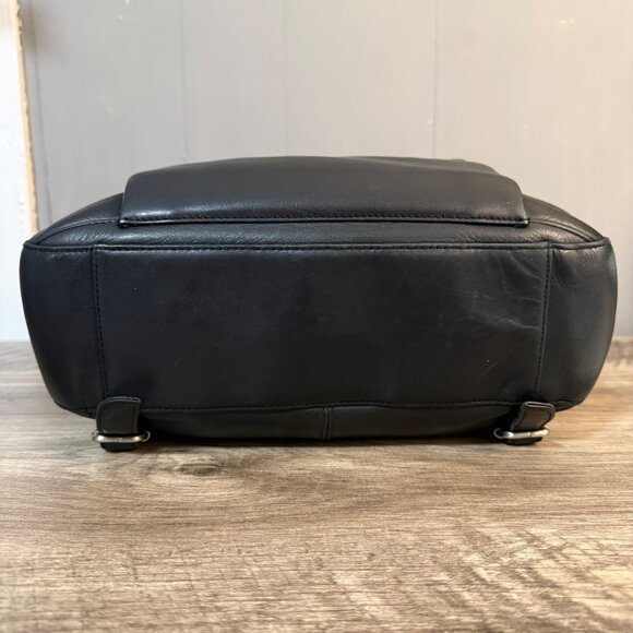 HOBO International Black Polished Leather Small Backpack 90s Y2K - Picture 7 of 10